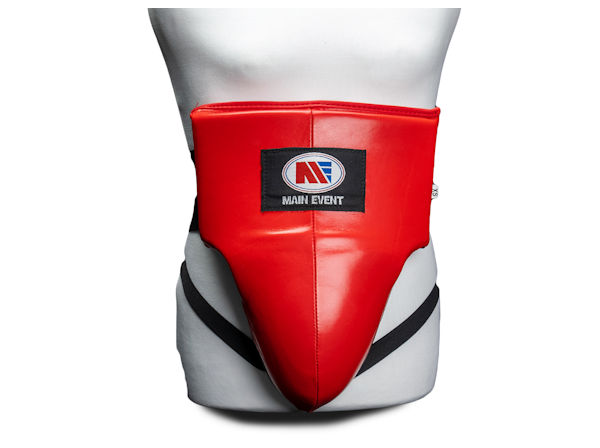 Main Event Boxing Leather Junior Youth Groin Guard Red